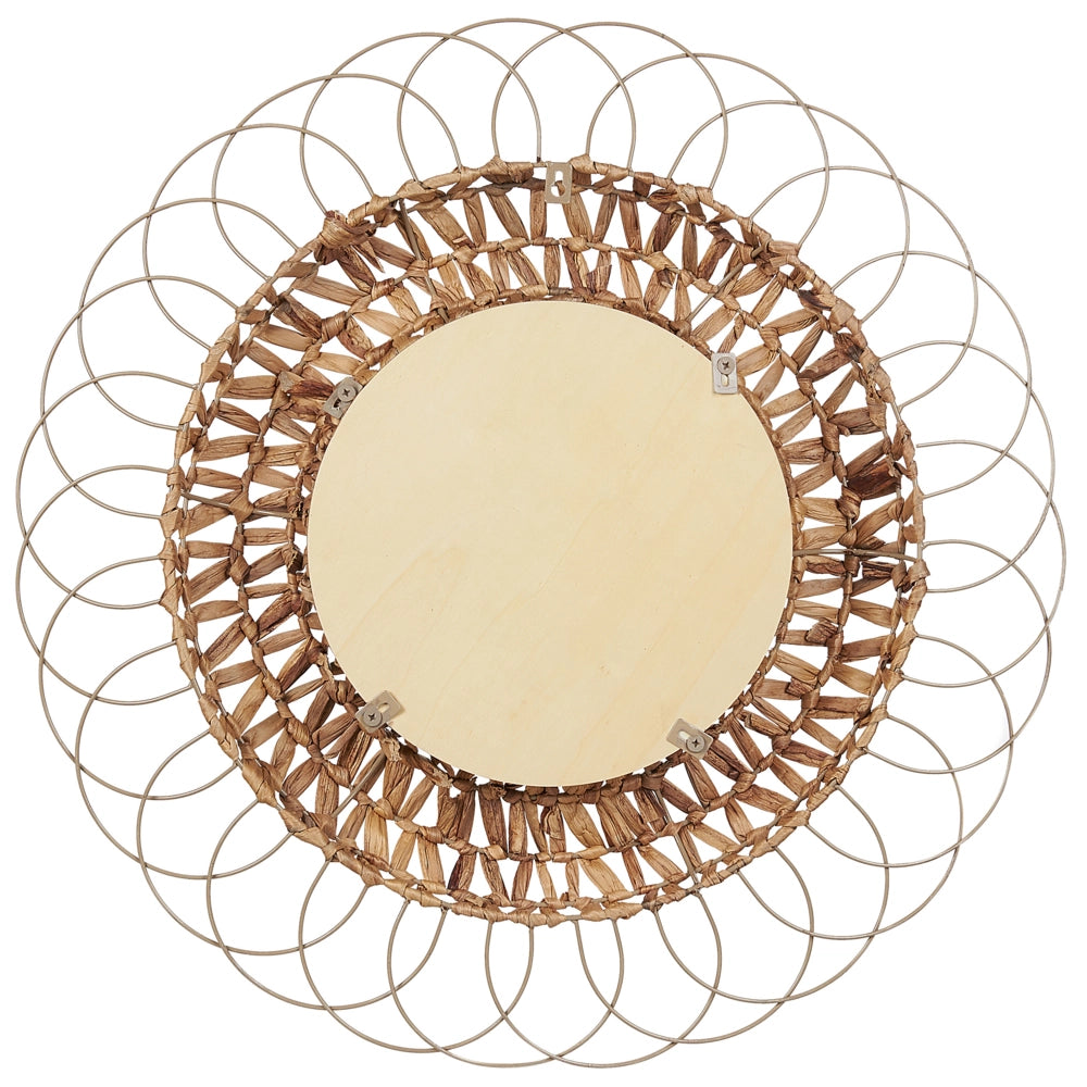 Specchio da parete Naturale Giacinto D'Acqua Acciaio ø 67 cm Decorativo Corridoio Boho