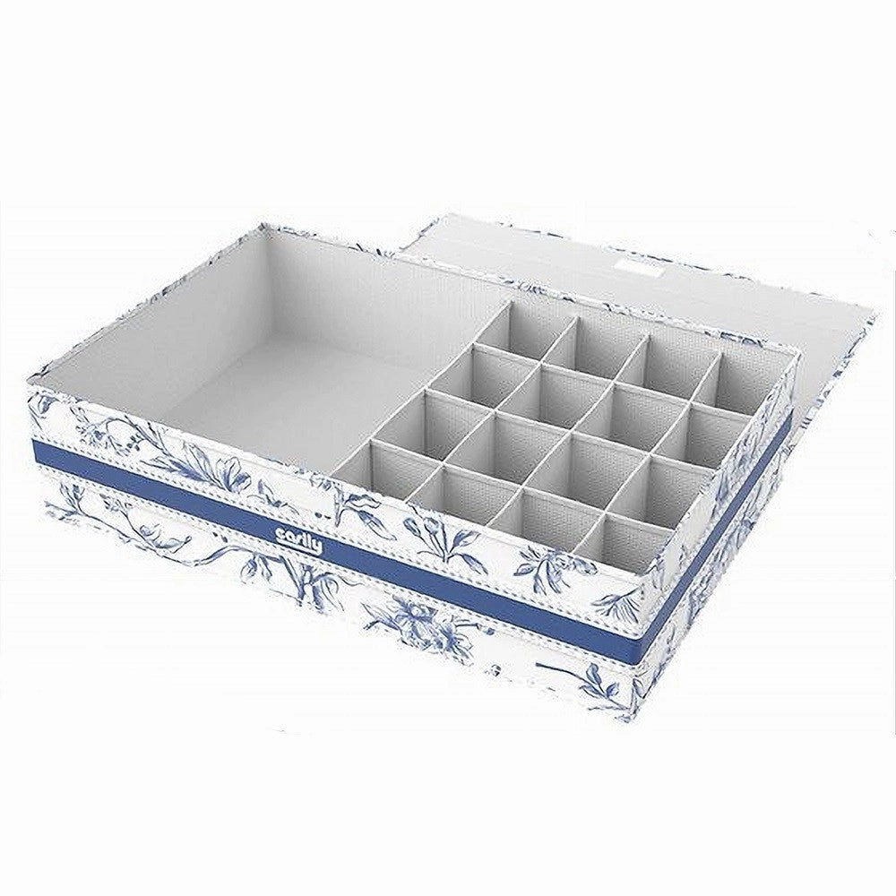 Trade Shop - Organizer Armadio 16 + 1 Scomparti Scatola Salvaspazio 43x28x11cm Fantasia 87325 -