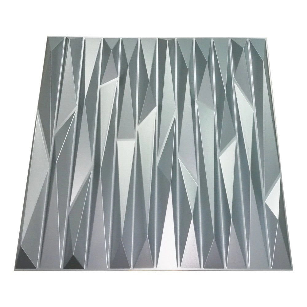 KRIPTON grigio-metal-opaco - Pannello parete in PVC a rilievo 3D - 50cmX50cm - 1 Pz