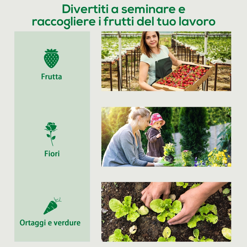 EasyComfort Serra da Giardino in PE e Acciaio con 4 Picchetti, 2 Finestre e Copertura Rinforzata, 200x77x148-169cm