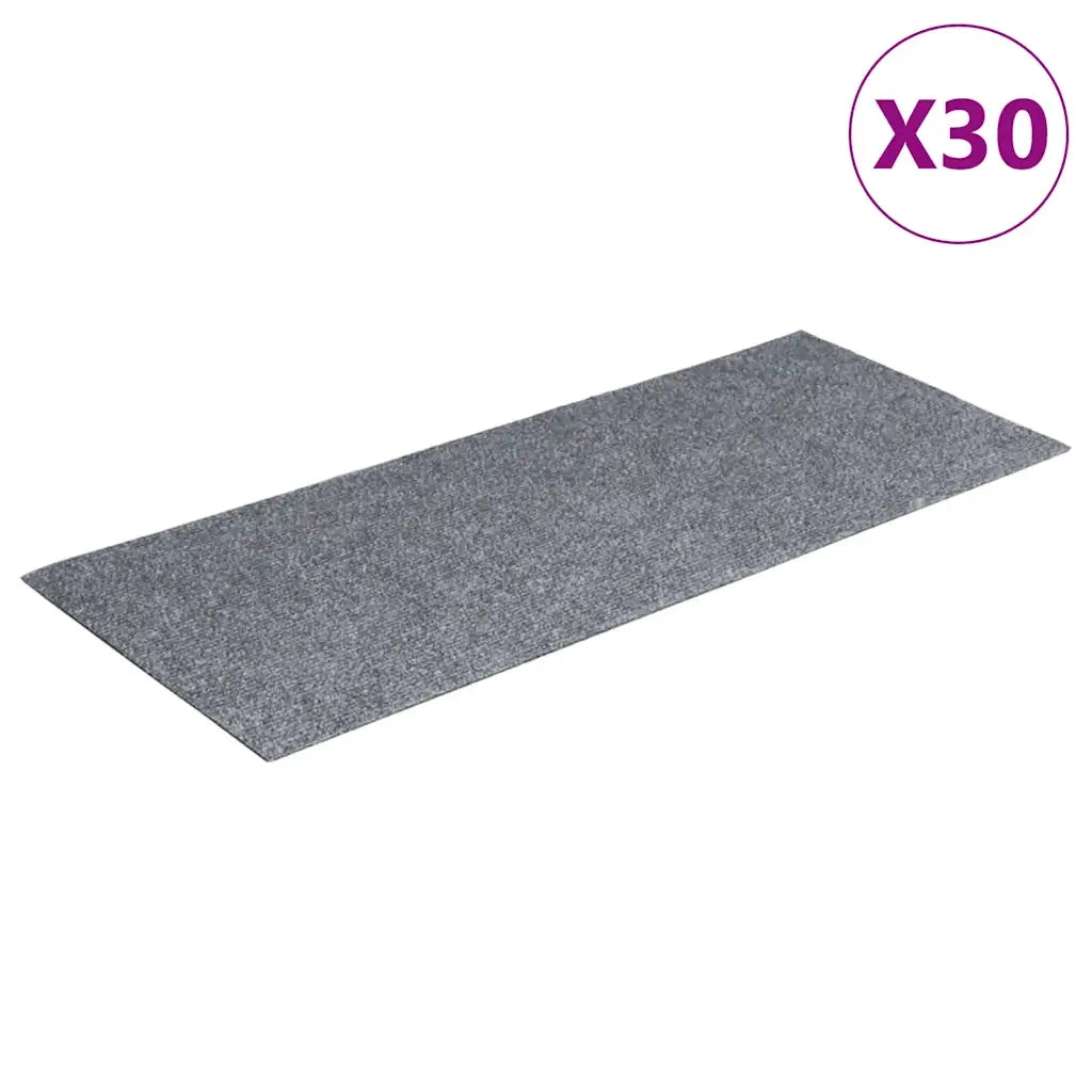 Tappetini per scale autoadesivi 30 pz 60x25 cm Grigio chiaro Rettangolari 3365706
