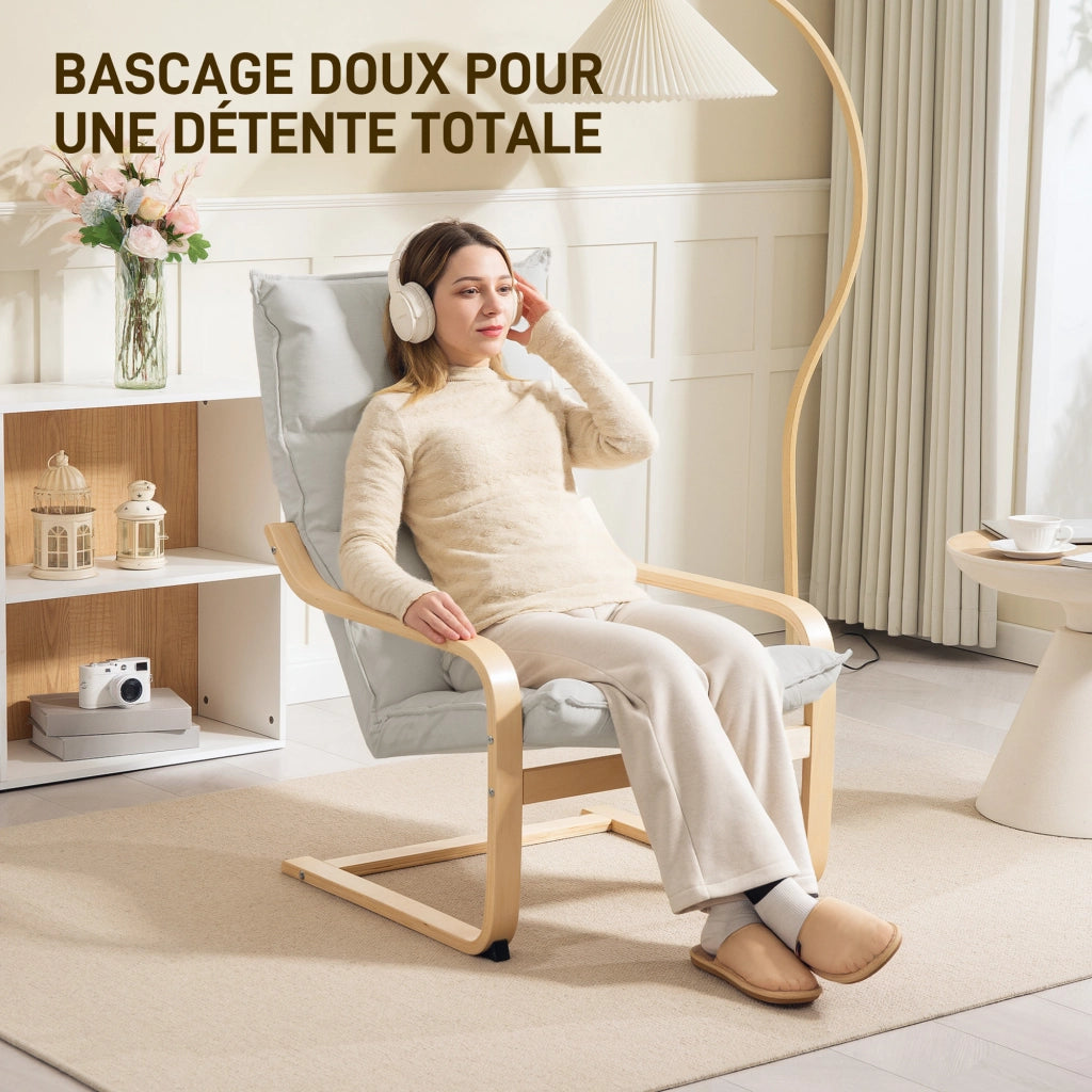 Poltrona relax moderna con braccioli ¨C Minimal ¨C Cr¨¨me 67x83x105 cm
