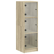 Buffet credenza cassettiera armadio mobile contenitore organizer per cucina soggiorno salotto con ante in vetro Sonoma 35 x 37 x 109 cm marrone 02_0030116