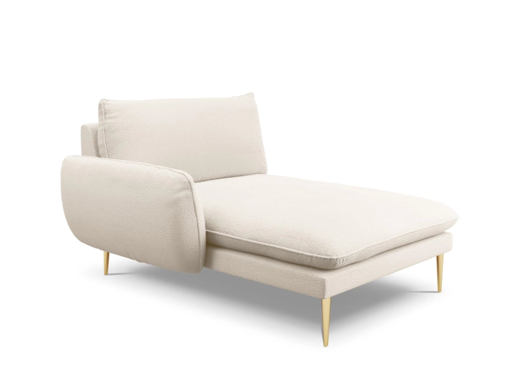 Cosmopolitan Design - Chaise longue sinistra "Vienna" in bouclé beige 