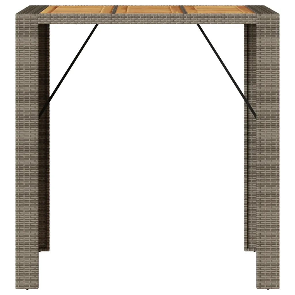 Tavolo Bar da Giardino Piano in Acacia 105x80x110 cm Polyrattan 368697