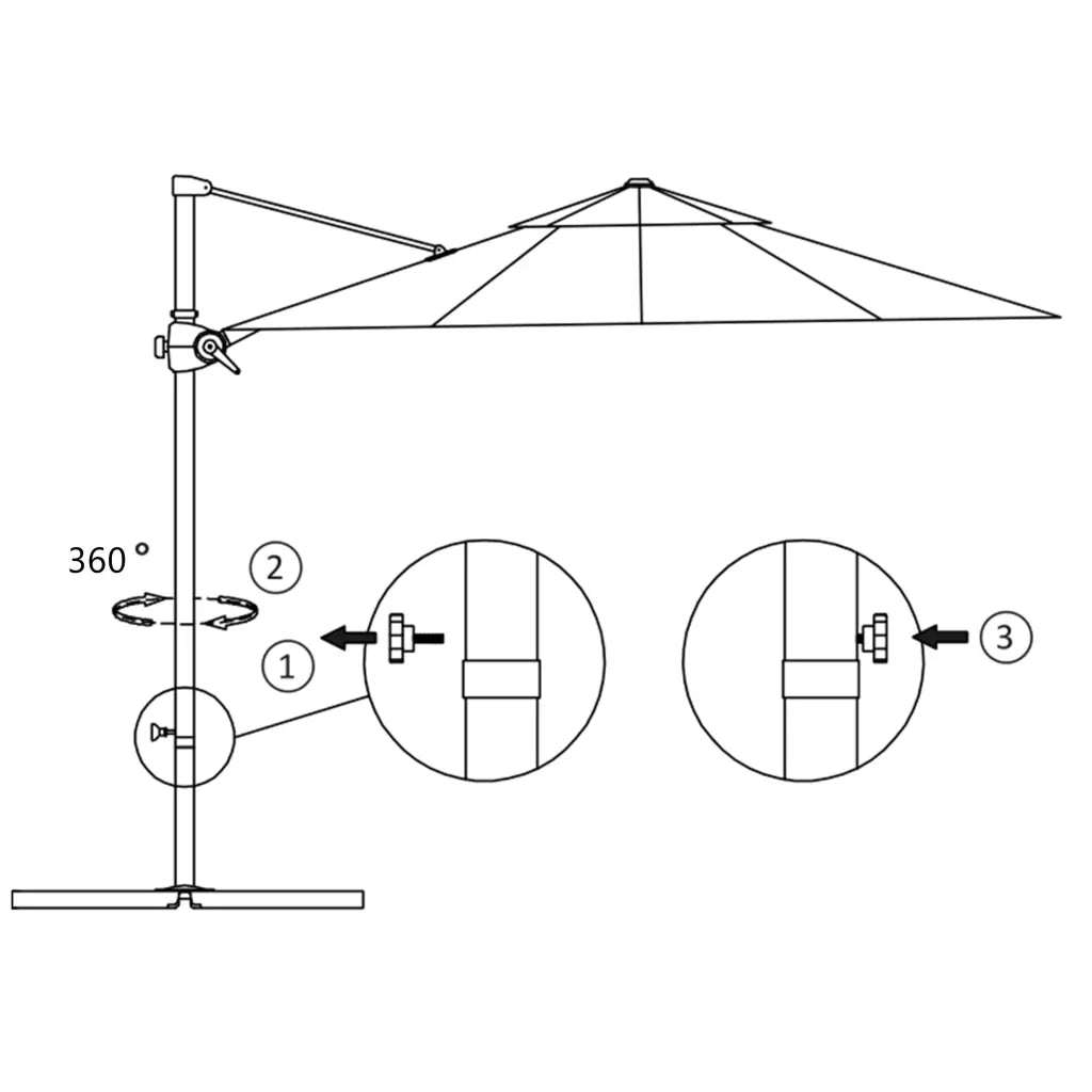 Ombrellone a Sbalzo con Palo in Acciaio 250x250 cm Azzurro 46991