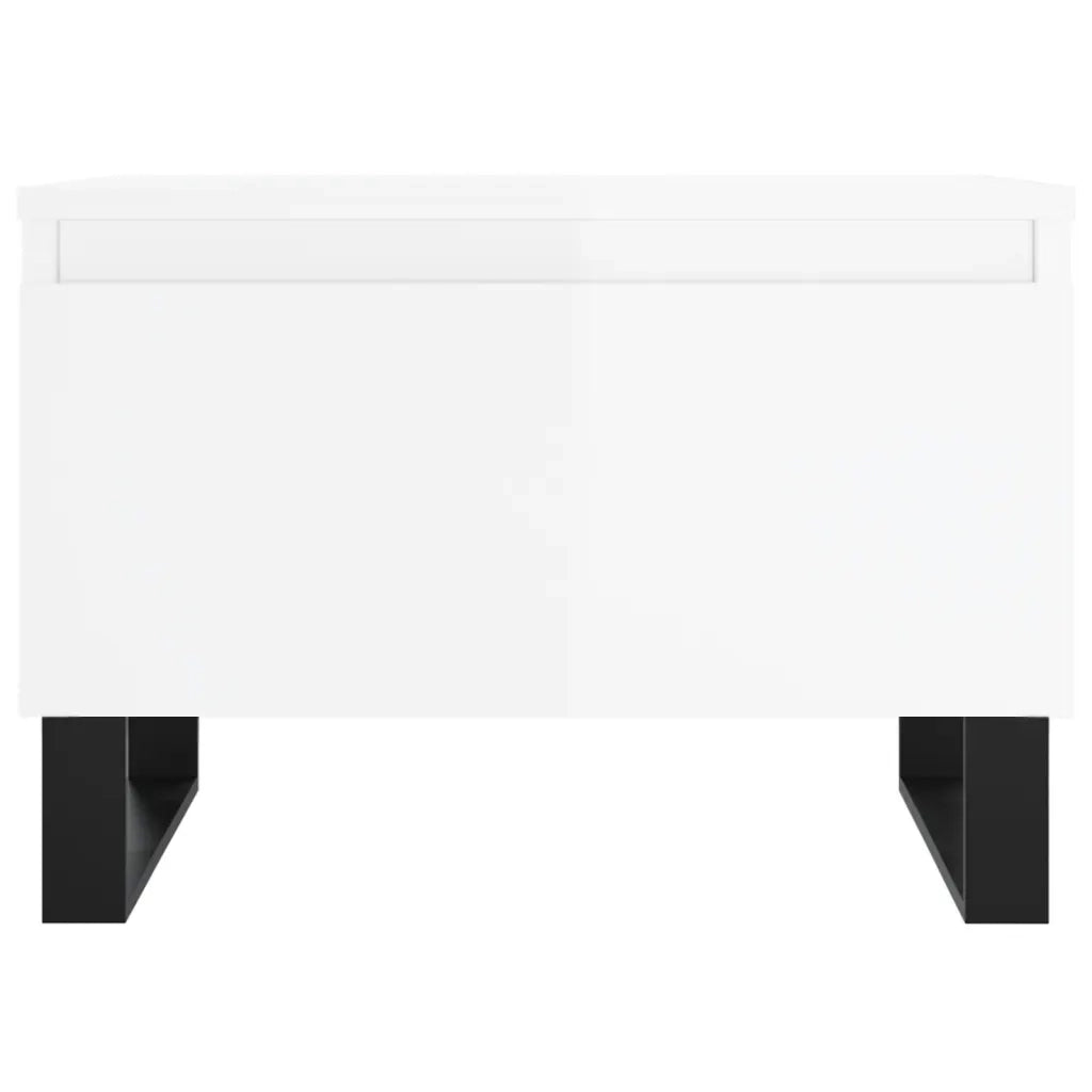 2 pz Tavolini salotto | Tavolino da caff¨¨ | Tavolino da Soggiorno Bianco Lucido 50x46x35cm Legno Multistrato