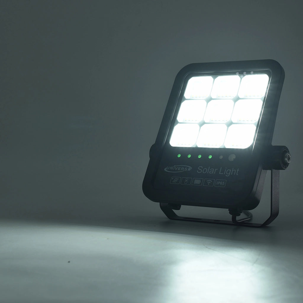 FARETTO LED SOLARE 100W CON CCT SWITCH 3 TEMPERATURE COLORE - ILLUMINAZIONE ESTERNA AD ENERGIA SOLARE IP65 BATTERIA 12H