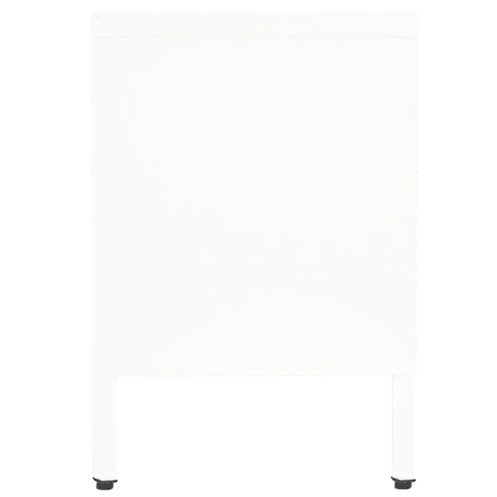 Mobile TV multimediale scaffale TV mobile TV sala da pranzo soggiorno camera da letto 90 x 30 x 44 cm acciaio e vetro bianco 02_0026340