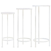 Portavasi da 3 pezzi stile vintage metallo anticato bianco 02_0045024