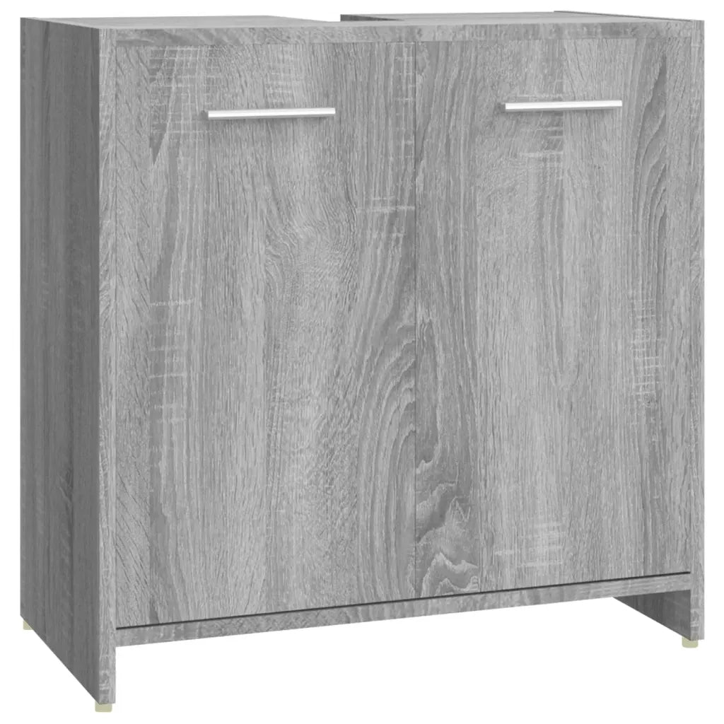 Set Mobili da Bagno 4 pz Grigio Sonoma in Legno Multistrato 3154410