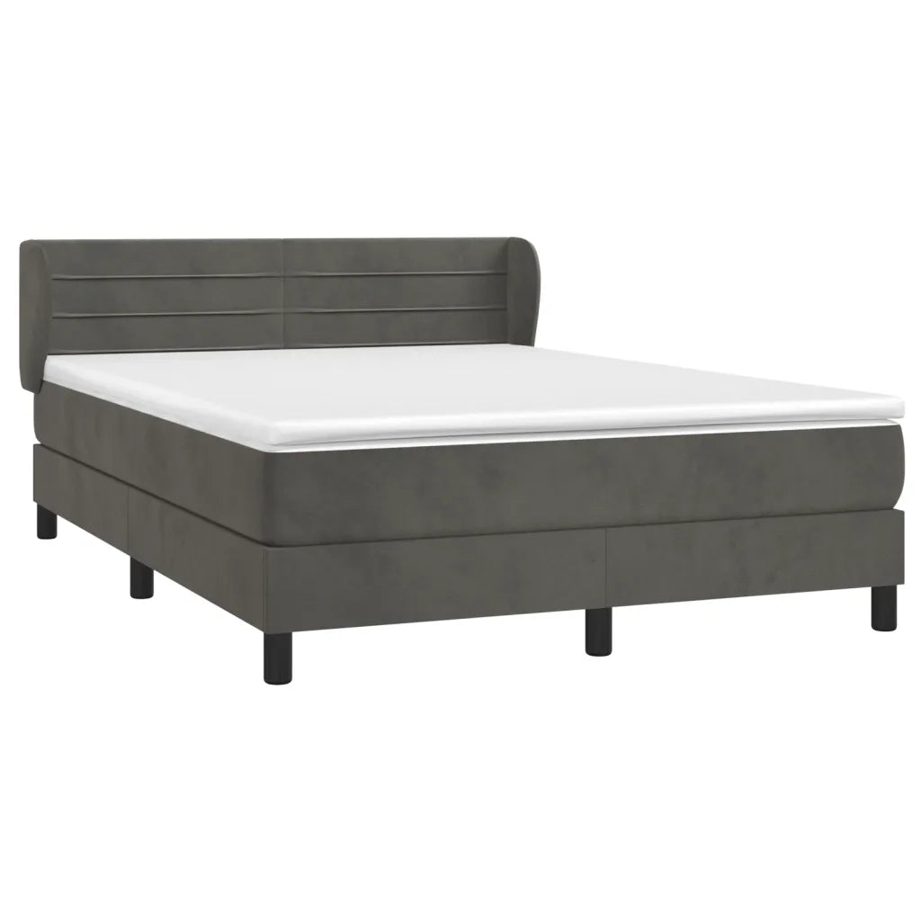 Giroletto a Molle con Materasso Grigio Scuro 180x200 cm Velluto 3127566