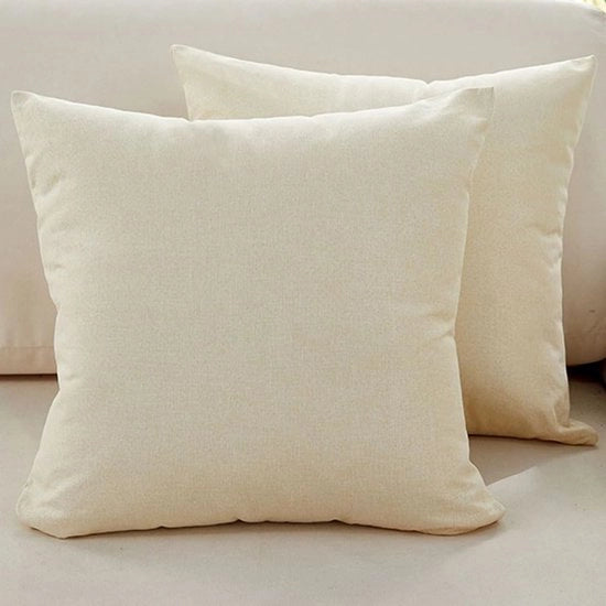 Set di cuscini per divani - Pacchetto da 2 - Cuscini di lino fine - Cuscini comodi per decorazione - Copri cuscini moderni decorativi - Per divano Soggiorno Divano Terrazza - 55x55cm - Beige