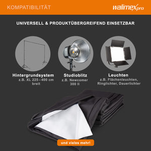 2in1 Sfondo in tessuto 2,85x6m, B/N