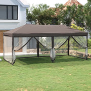 Tenda per Feste Pieghevole con Pareti Laterali-Tenda Gazebo Tortora 3x6 m 782785