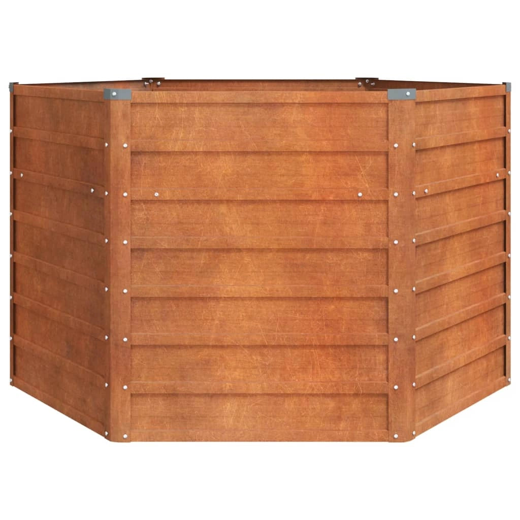 Fioriera rialzata per piante fiori terrazza giardino finitura ruggine 129 x 129 x 77 cm acciaio corten marrone 02_0039861