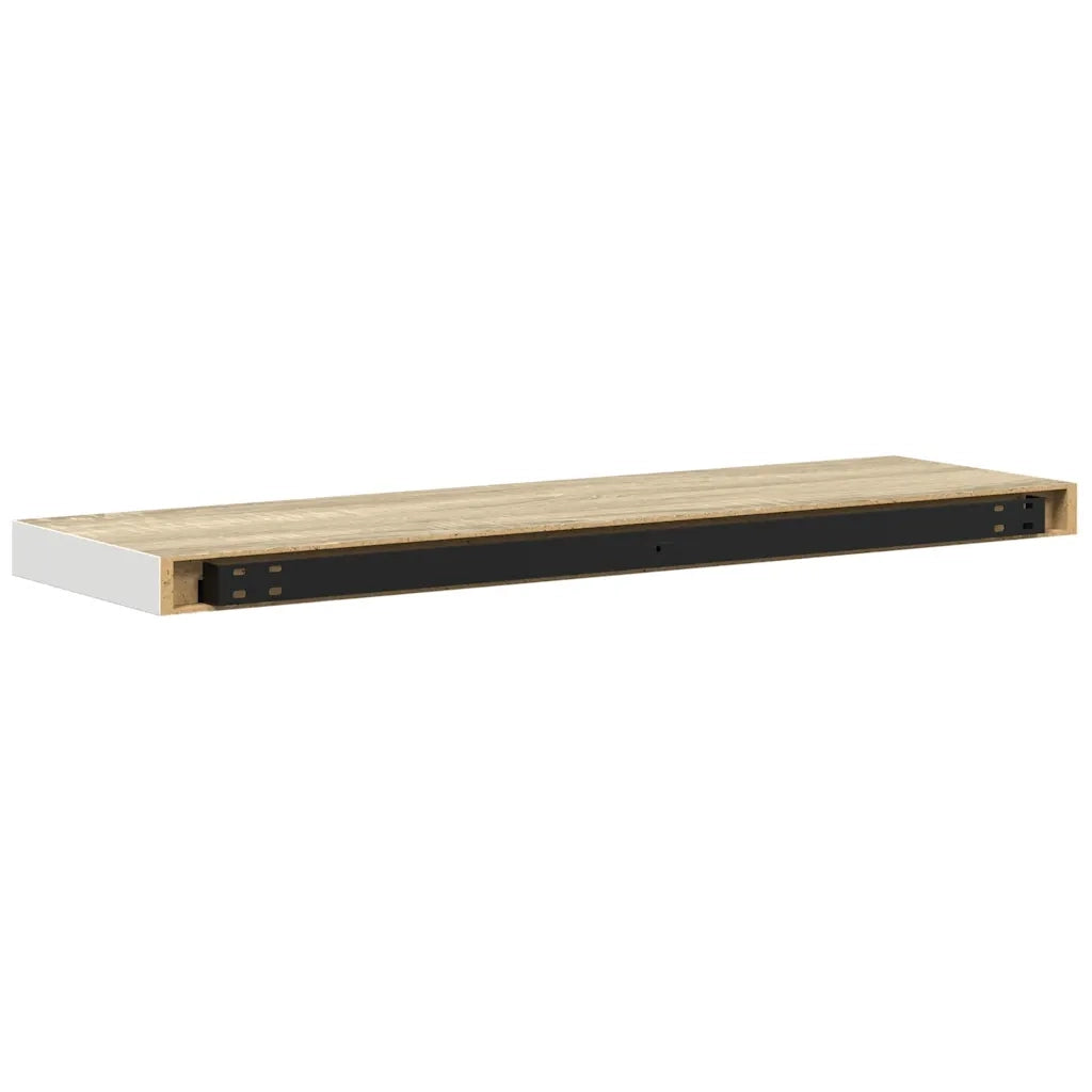 Scaffali a Parete 4 pz Rovere e Bianco 90x23,5x3,8 cm in MDF 326584