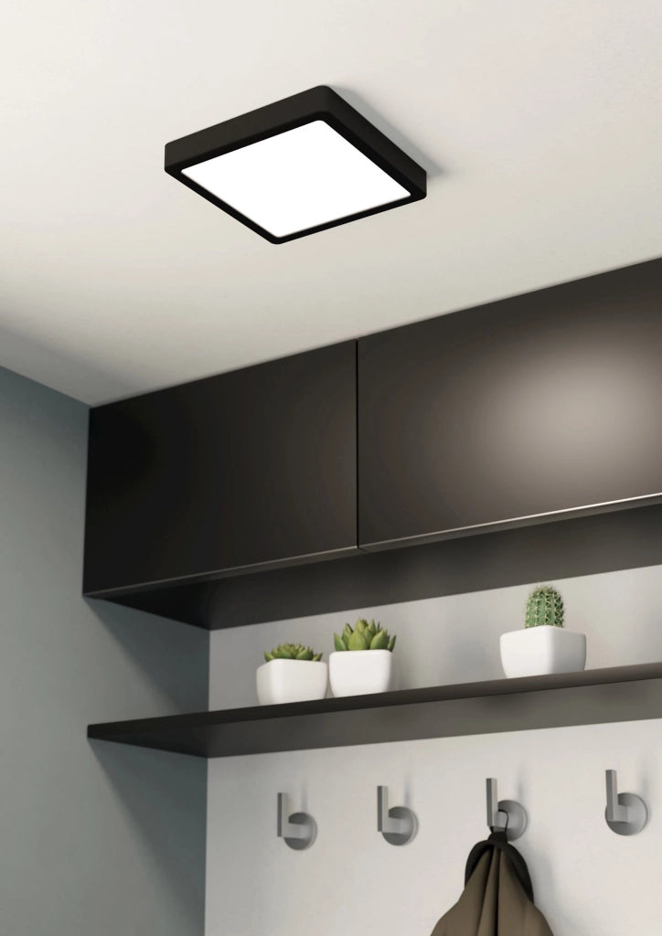 Plafoniera Moderna Fueva 5 In Acciaio Nero Led Integrato 17W 3000K Ip20