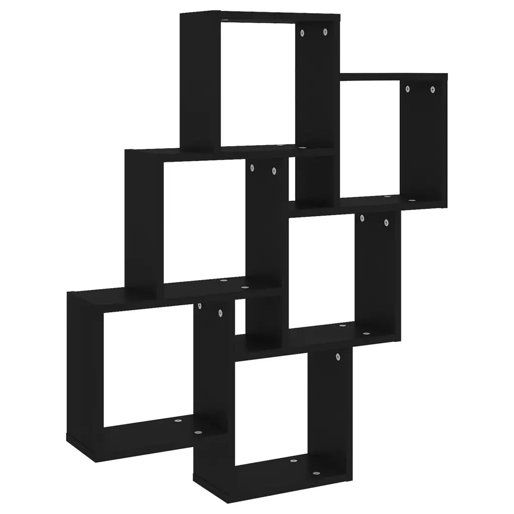 Mensola da Parete a Cubo Nera 78x15x93 cm in Legno Multistratocod mxl 102948