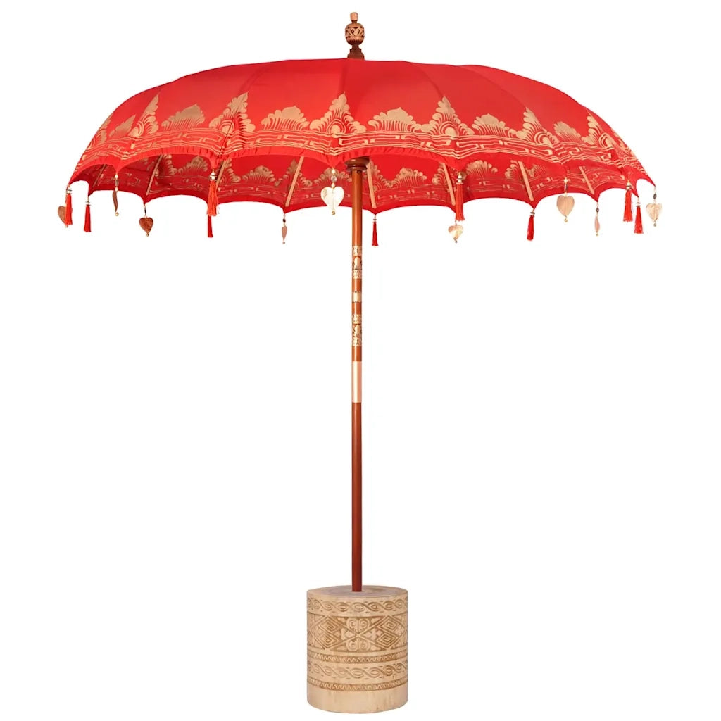 Parasol Balinese Rosso 210-220 cm Cotone, legno massello