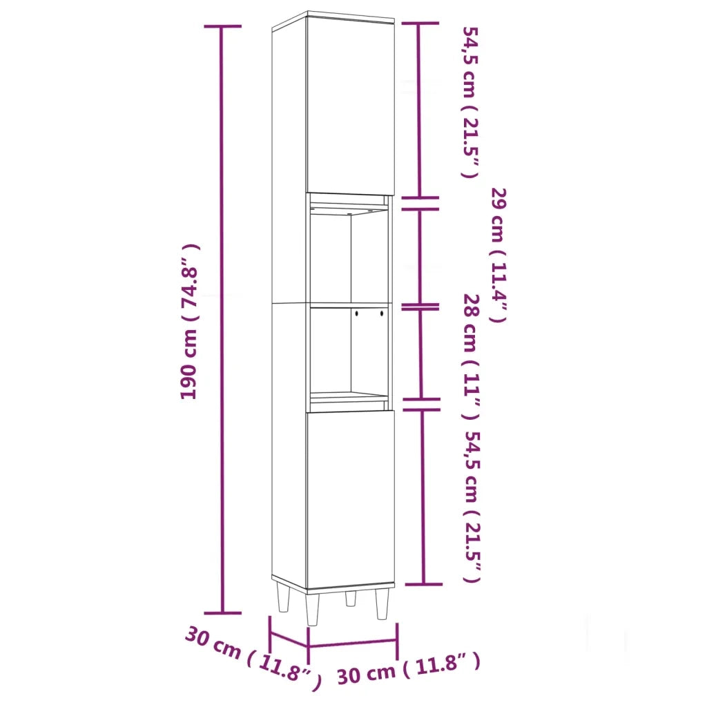 Set Mobili da Bagno | Armadio da bagno 3 pz Grigio Sonoma in Legno Multistrato