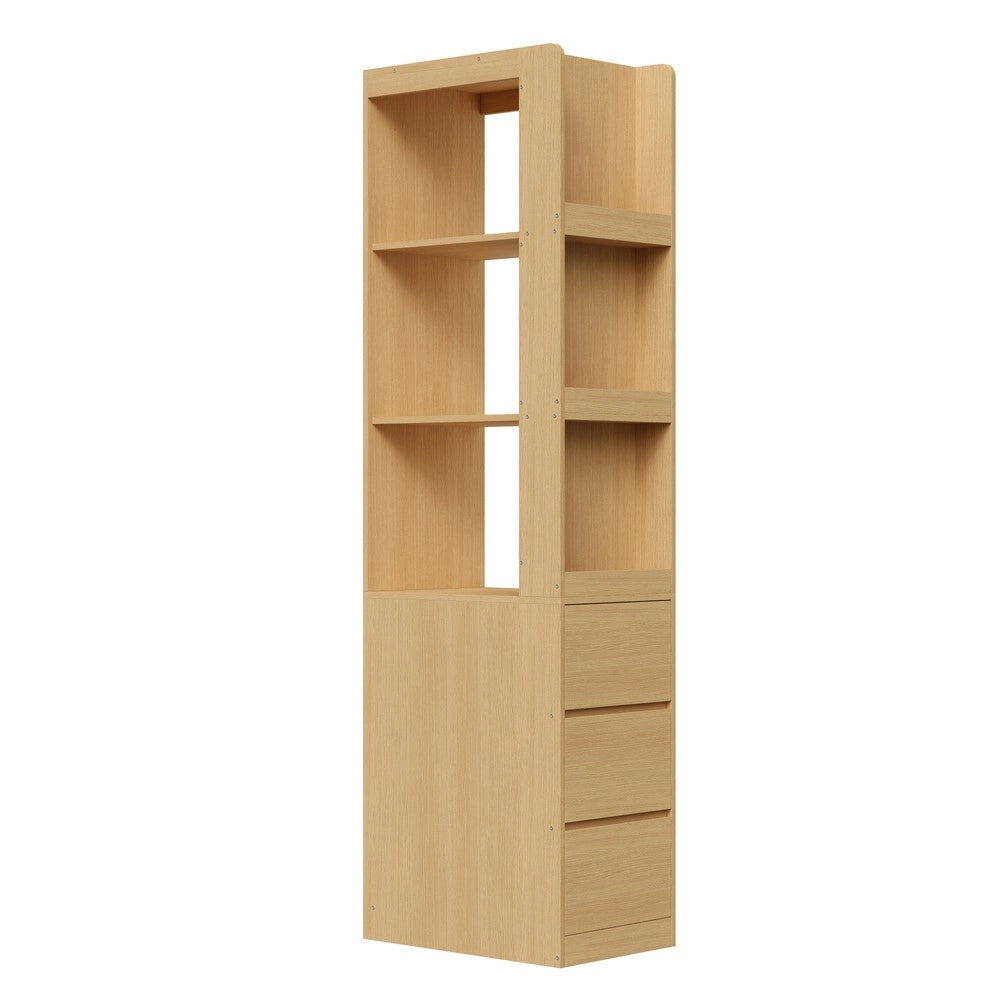 Scaffale per libri alto 200 cm - Zephmum - 60¡Á40¡Á200 cm - con 3 ripiani aperti e 3 cassetti, antiribaltamento