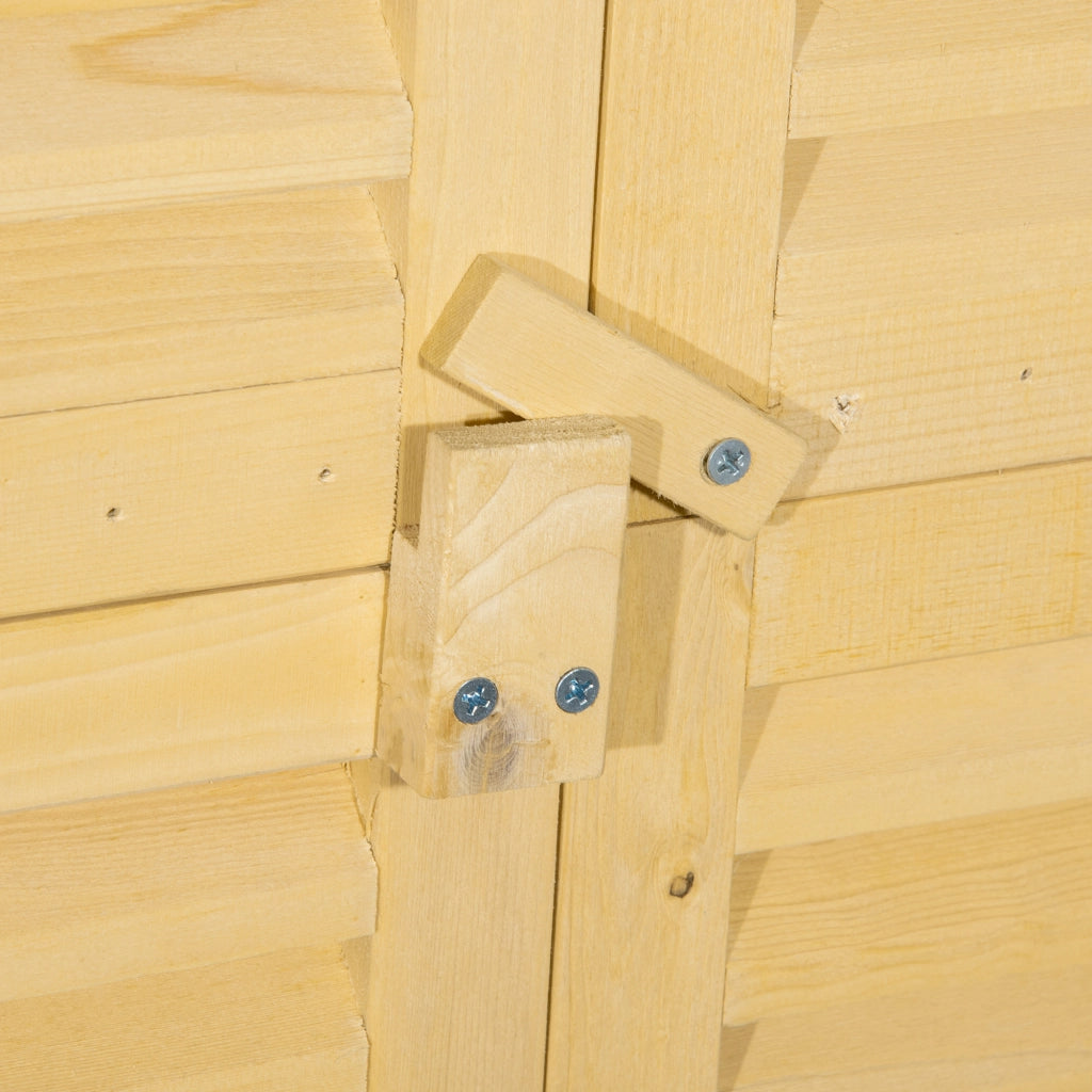 EasyComfort Casetta Attrezzi Giardino in Legno di Abete e Pino con 4 Scompartimenti, Armadio da Esterno Porta Attrezzi da Giardino con Tetto Impermeabile, 87x46.5x160cm, Color Legno