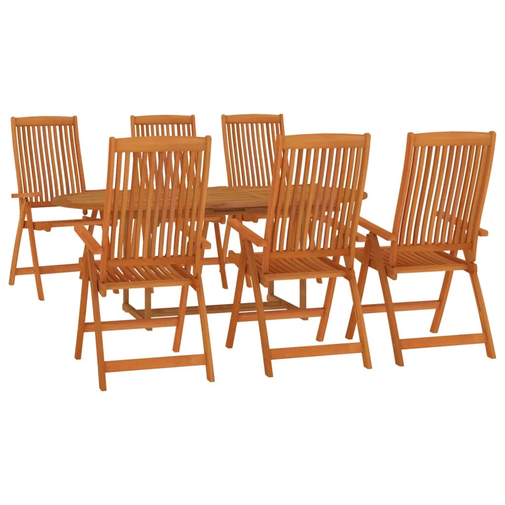 Set da pranzo per esterni/mobili da giardino da 7 pezzi in legno massello di eucalipto 02_0014340