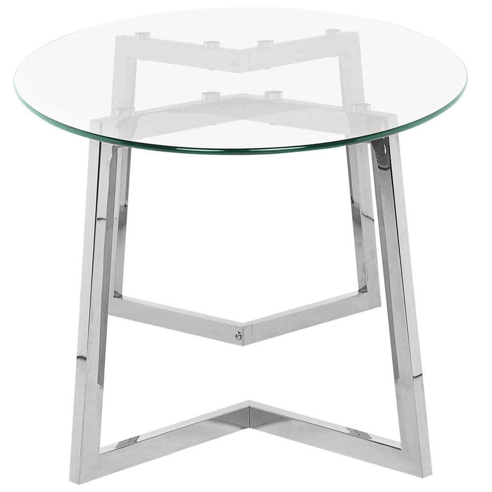 Tavolino da caffè in vetro argento 120 x 60 cm con gambe in metallo moderno