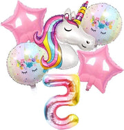 Decorazione di Compleanno Unicornio Ragazze 5 anni - Balloone di Folie Enorme - Rosa