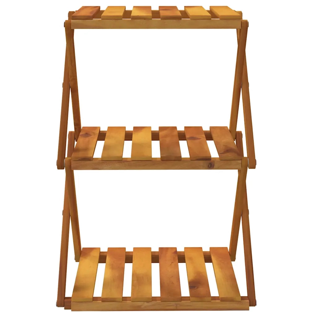 Scaffale Pieghevole 3 Ripiani Marrone 70x31x63 Massello Acacia 153329