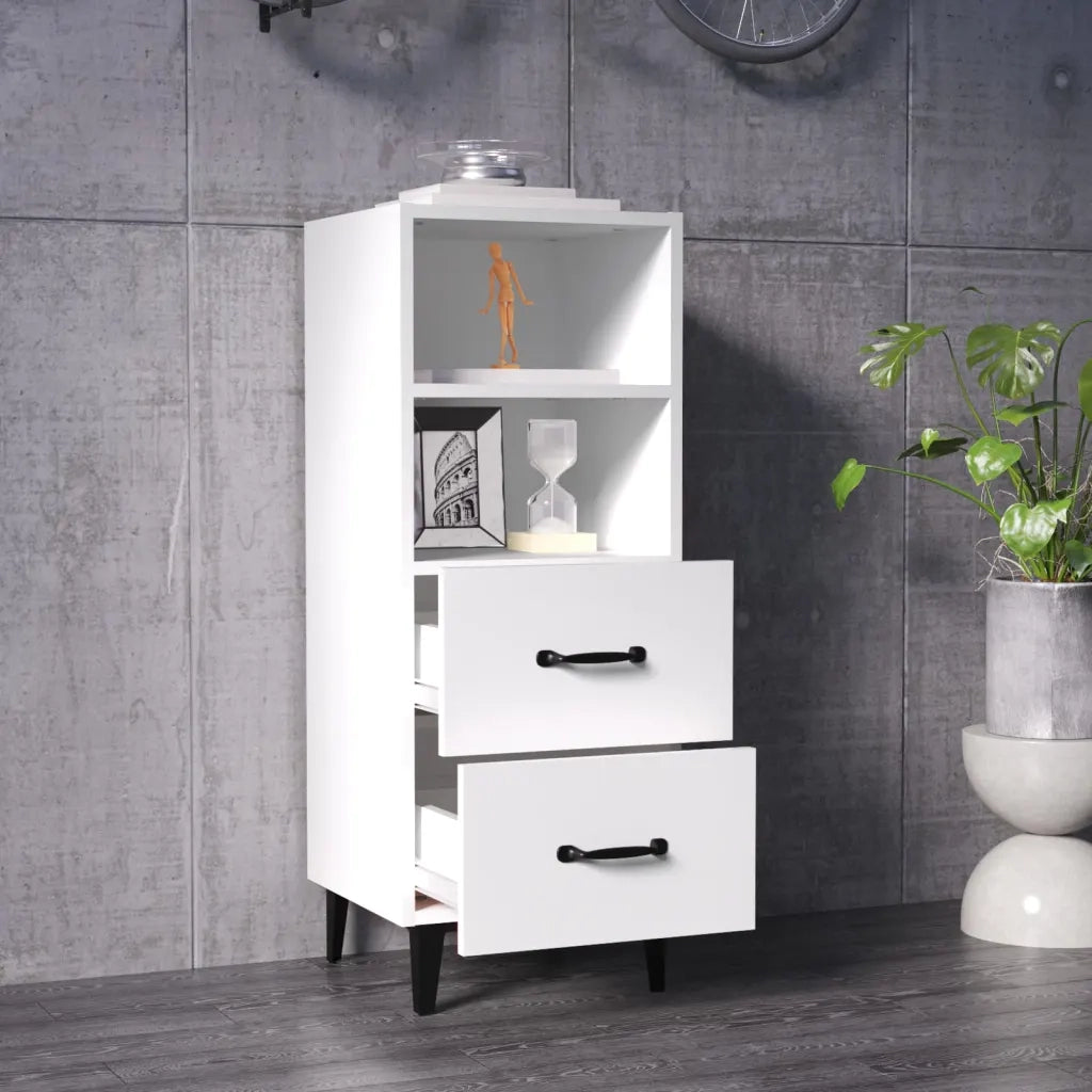 Credenza-Buffet-Armadio da cucina Bianca 34,5x34x90 cm in Legno Multistrato 168416