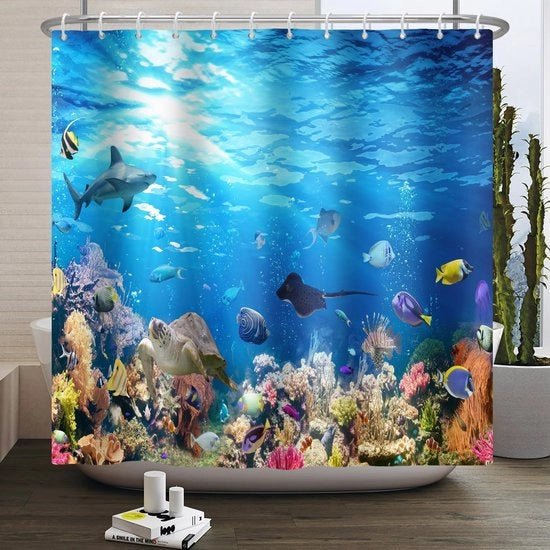 Gordino per Bagno Onde Acqua - 122x183 cm - Poliestere Waterdettto - Multicolore
