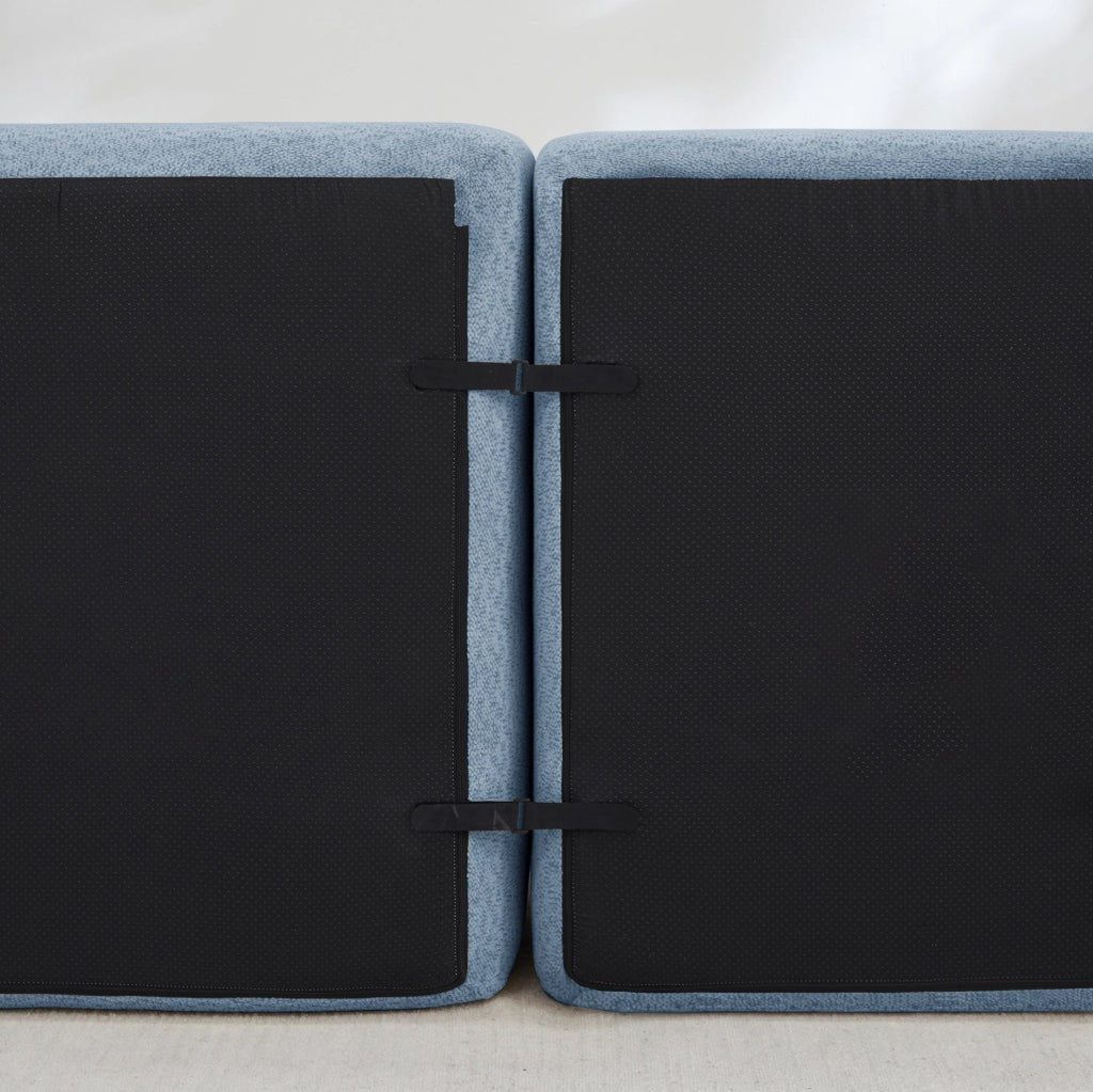 Divano modulare senza struttura 210x104x79 cm in fleece granulato blu