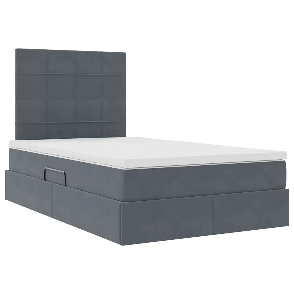Letto con contenitore e materasso Grigio scuro 120 x 190 cm 3372016