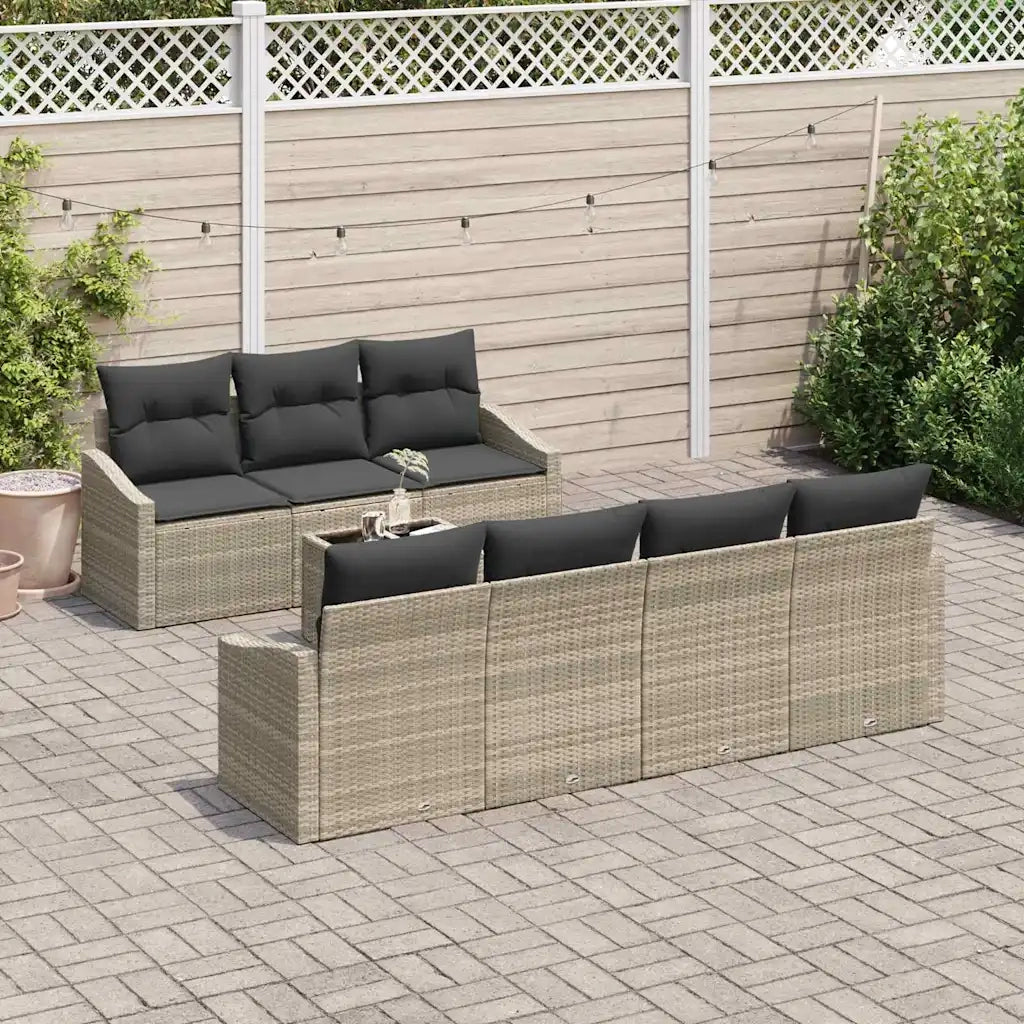 Set di divani 8 pcs Grigio chiaro e grigio scuro polyrattan 3355301