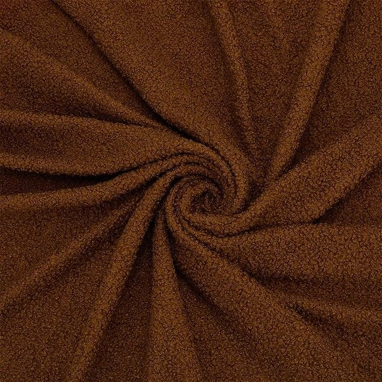 Teddybeerstof con piccole pieghe, 0,9 m, 1,6 m di larghezza, colore Sienna, tessuto di teddy con piccole pieghe, polyester, tessuto di pluche con piccole pieghe, per metro, per progetti di sartoria, giacche di pluche, coperte