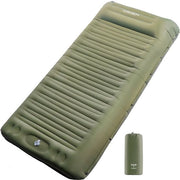 Matrimoniale lattina autoinflante, 14 cm, lattina autoinflante ultraleggera, inflatabile, formato di imballo compatto, lattina autoinflante per esterno, con pompa a pedale per camminare, spiaggia, tenda, lettino esterno