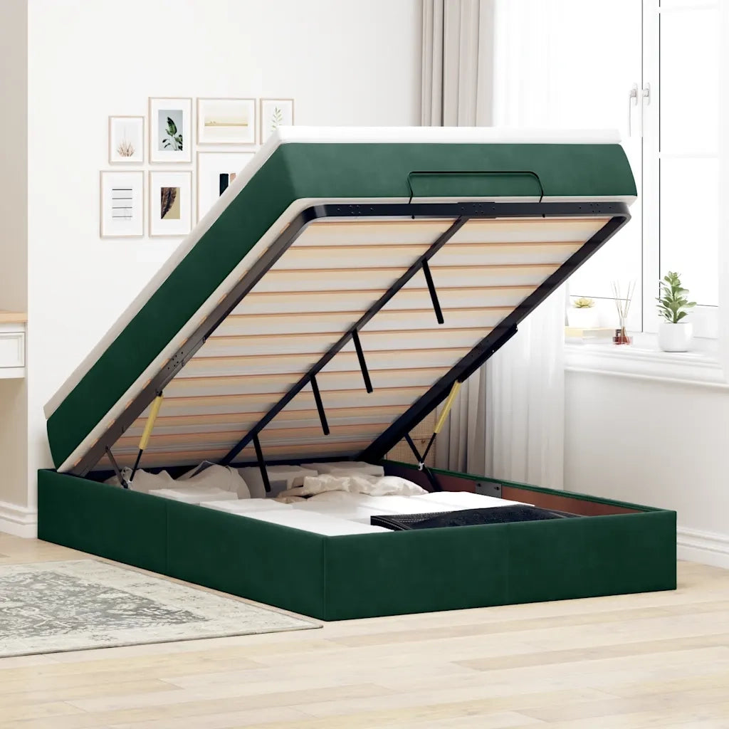 Struttura Letto Pouf con Materasso 120x200 cm Velluto 3311180