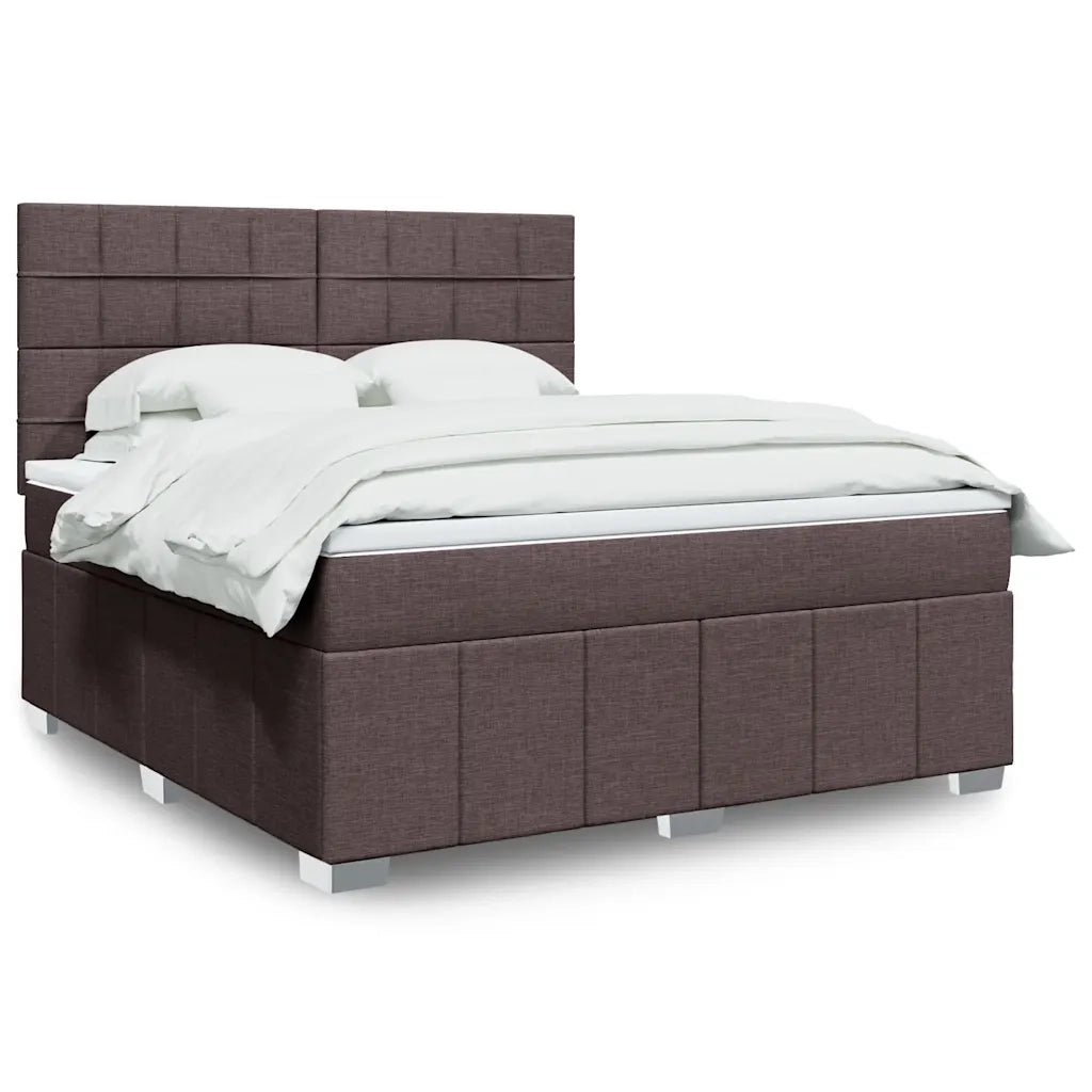 vidaXL Giroletto a Molle con Materasso Marrone Scuro 180x200cm Tessuto