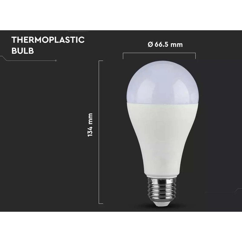 Lampada Led E27 A65 15W 1350lm Bianco Freddo 6400K Bulbo Sfera SKU-4455