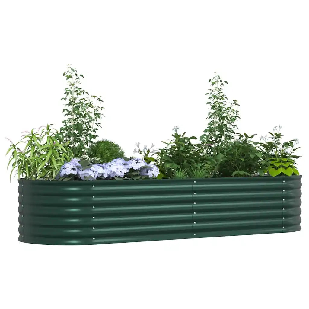 Fioriere | Cassetta per fiori | Letto Rialzato Verde 240 x 80 x 44 cm Acciaio