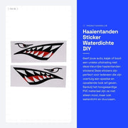 Sticker per Haaientanden 2 pezzi - Decal auto/kajak/boat - Materiale PVC di alta qualità - Progetto fresco - Duraturo - Sticker decorativo
