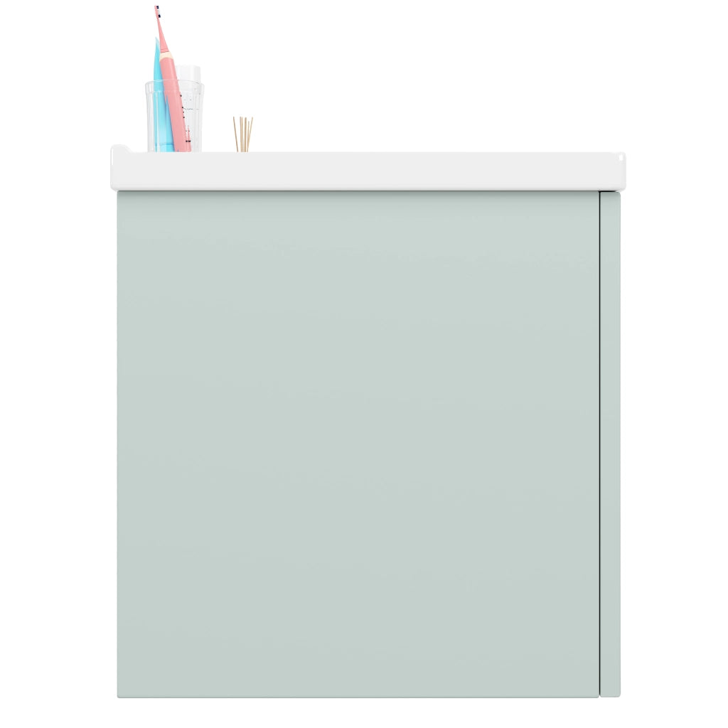 MOBILE DA BAGNO sospeso 78,5x46x46,8 cm Verde con lavabo in ceramica
