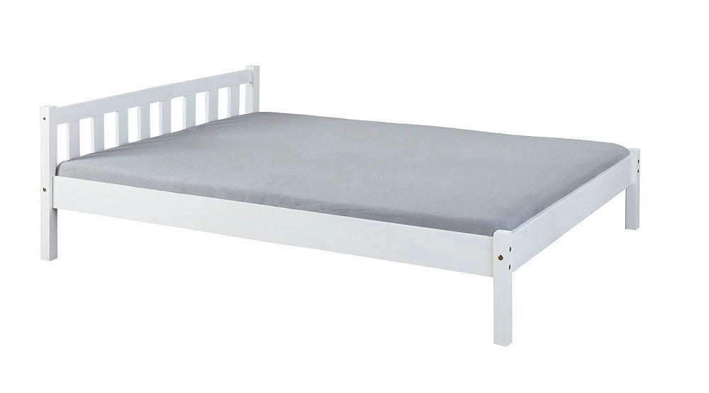 LETTO SINGOLO VILMAR 148x210x70H PINO MASSELLO TINTO BIANCO RETE ESCLUSA