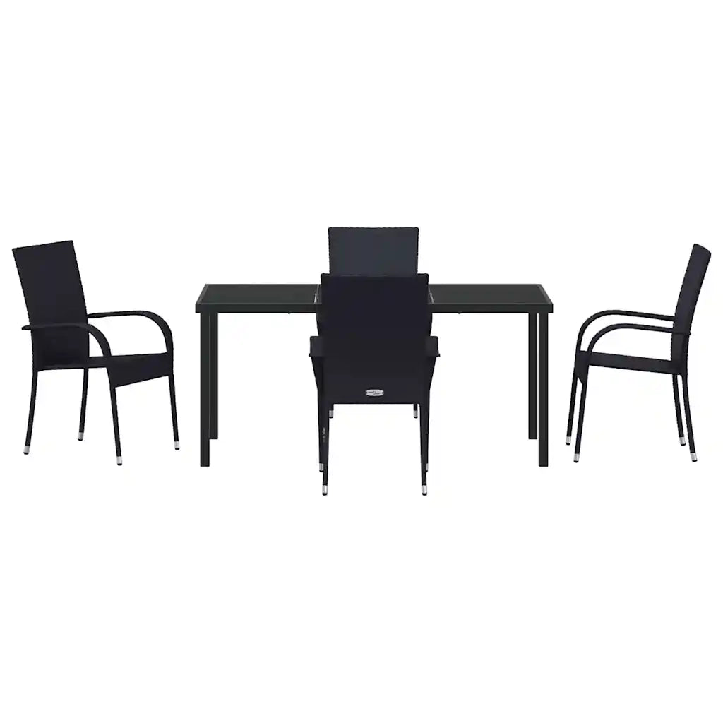 Set da Pranzo per Giardino 5 pcs Nero 3379404
