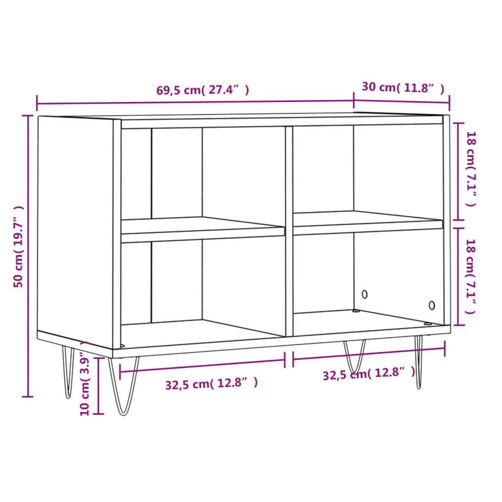 Mobile Porta TV Rovere Sonoma 69,5x30x50cm in Legno Multistrato 826967