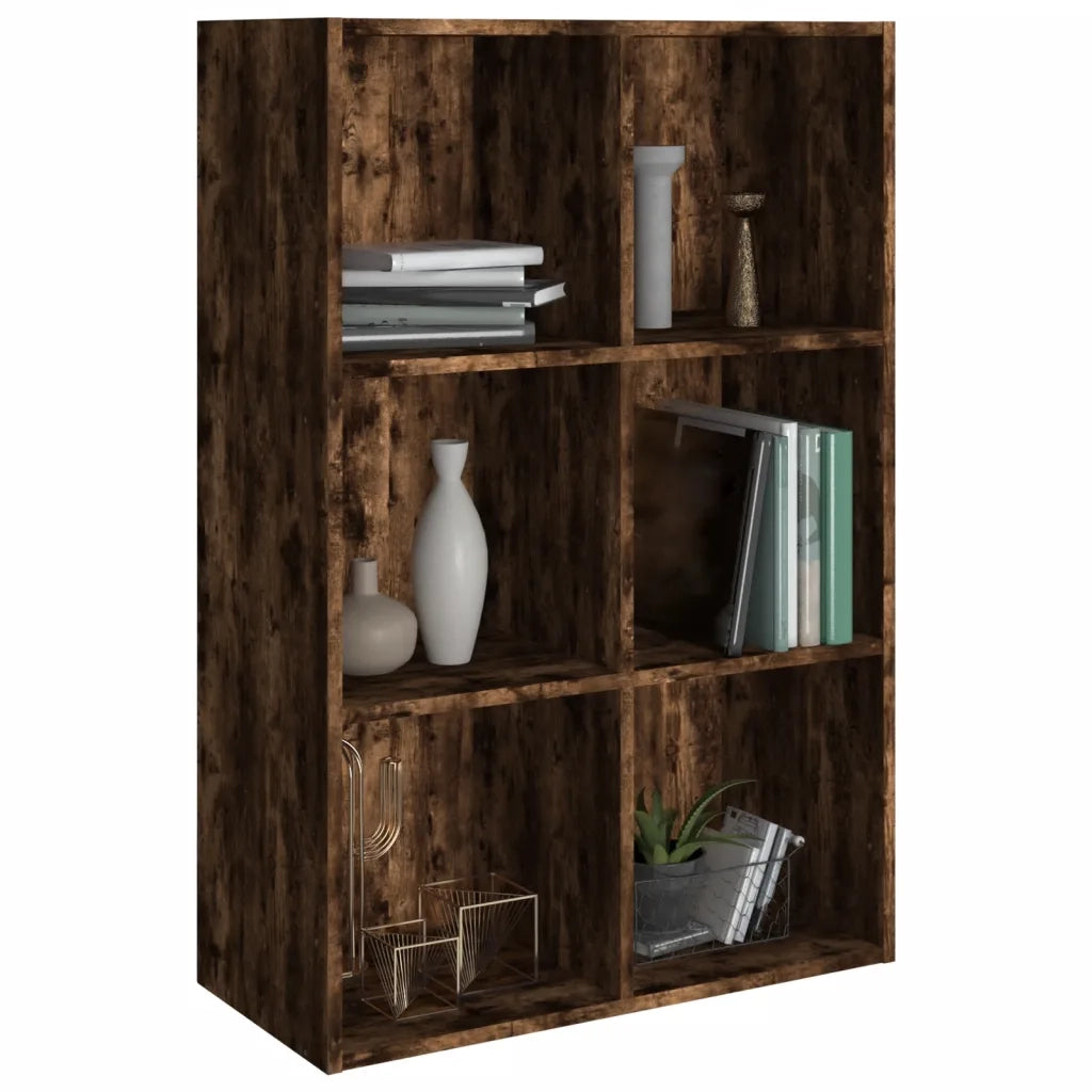 Libreria-Credenza-Armadietto Portaoggetti Rovere Fumo 66x30x98 cm in Legno Multistrato