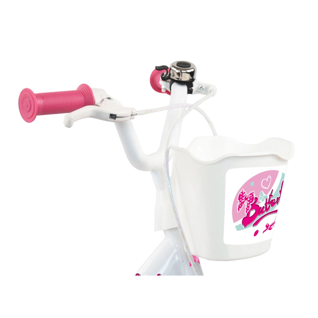 Bicicletta per Bambine 14" Butterfly Freni Caliper e Stabilizzatori in Acciaio Hi-Ten Rosa