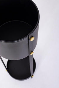 Portapiante Rotondo Ø20x66 cm in Acciaio Nero